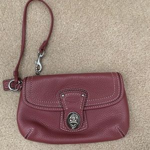 Coach Mulberry Leather Wristlet